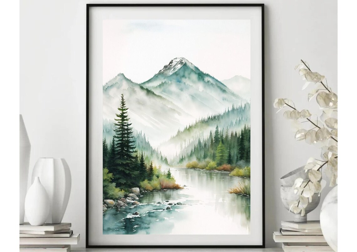 Adirondack Mountains Watercolor Art Print, New York - Image 4