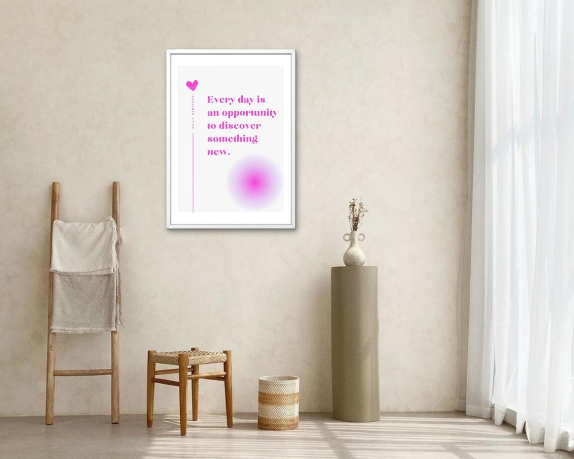 Every Day Is An Opportunity Pink Gradient Daily Reminder Typography Poster - Image 2