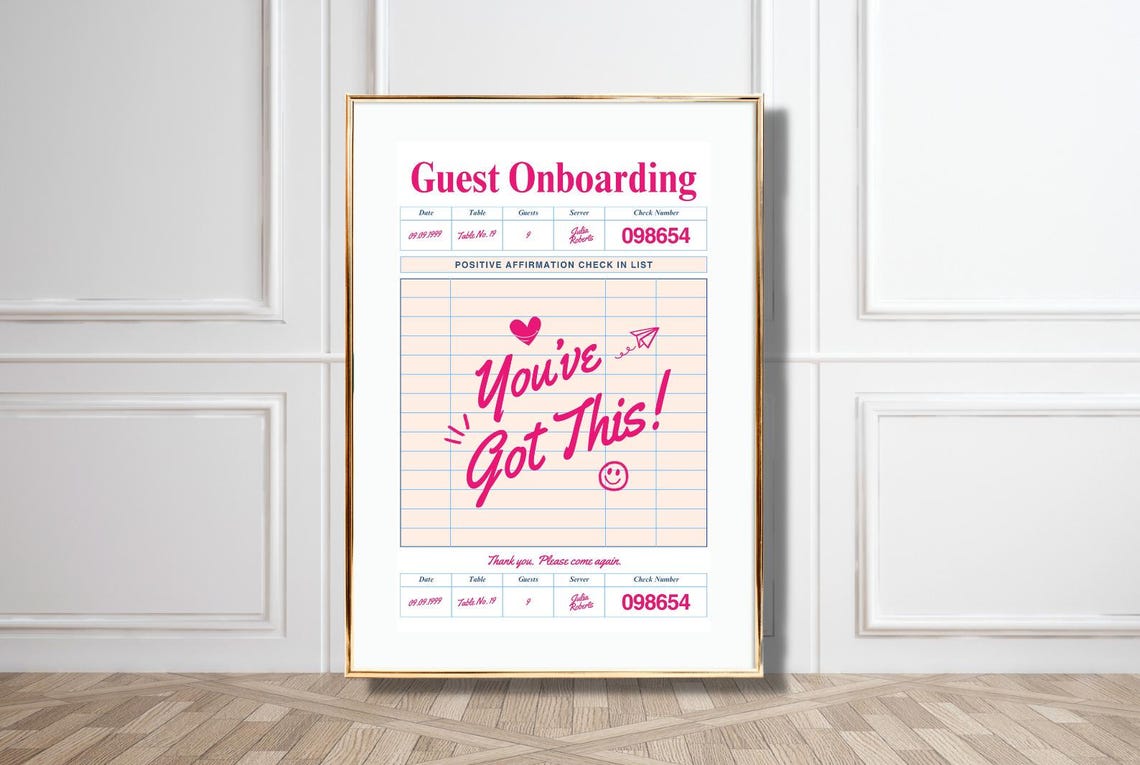 You Have Got This Guest Check Receipt Pink Affirmation Fun Poster