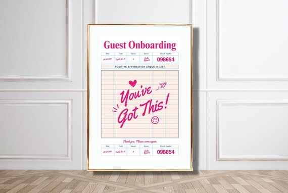 You Have Got This Guest Check Receipt Pink Affirmation Fun Poster