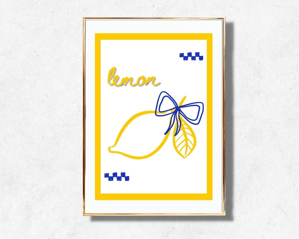 Lemon Art Print Modern Wall Art Fresh Kitchen Decor Sweet Lemon Print - Image 2