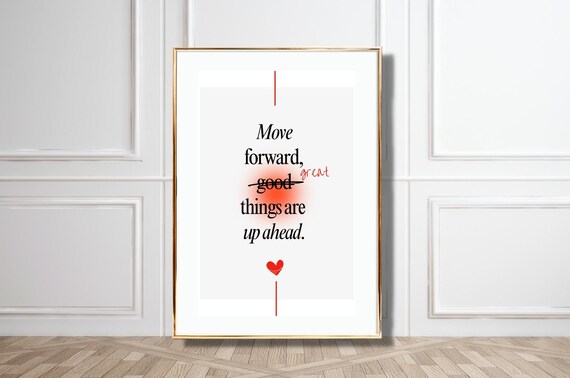 Move Forward Great Things Ahead Motivation Minimalist Typography Poster