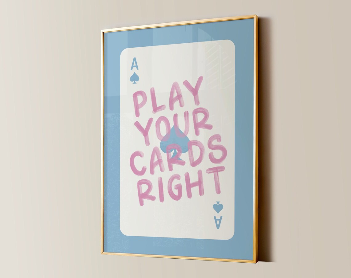 Play Your Cards Right Retro Y2K Art Print
