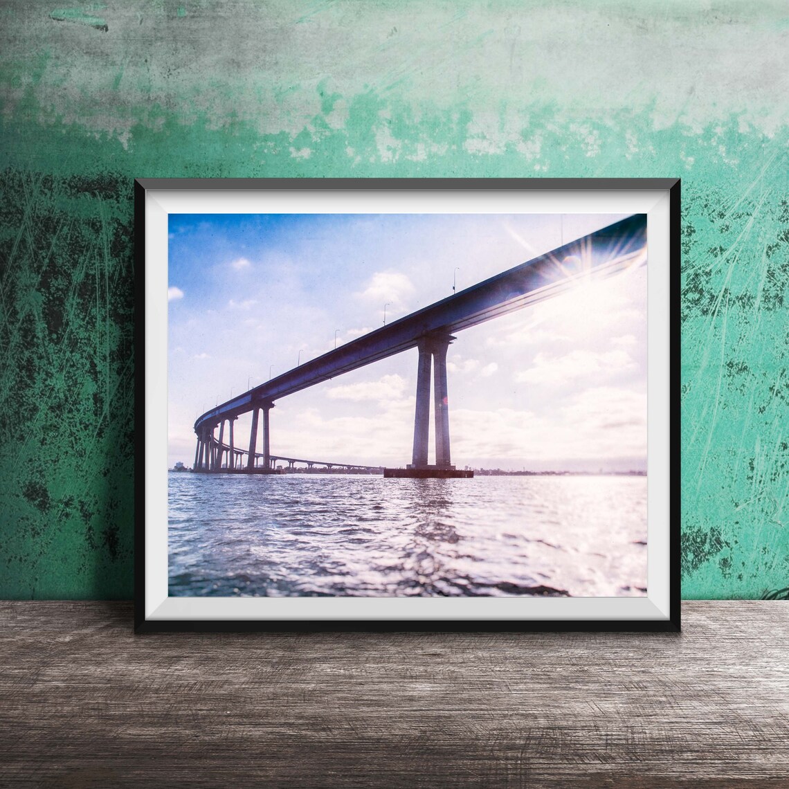 Coronado Bridge San Diego Sunlit Bay Crossing California Photo Poster