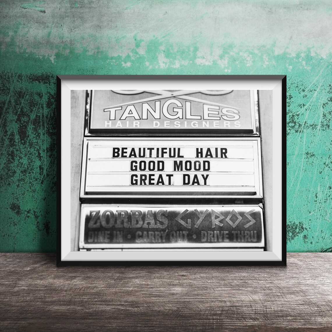 Tangles Hair Designers Salon Sign Beautiful Hair Quote Photo Poster - Image 2