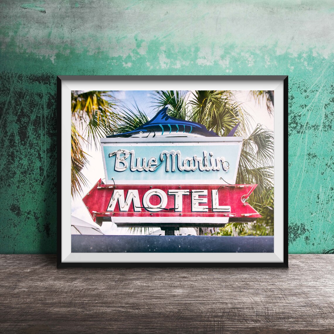 Blue Marlin Motel Key West Florida Travel Poster - Image 3