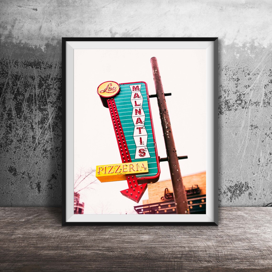 Chicago Sign, Lou Malnatis Pizzeria Travel Poster