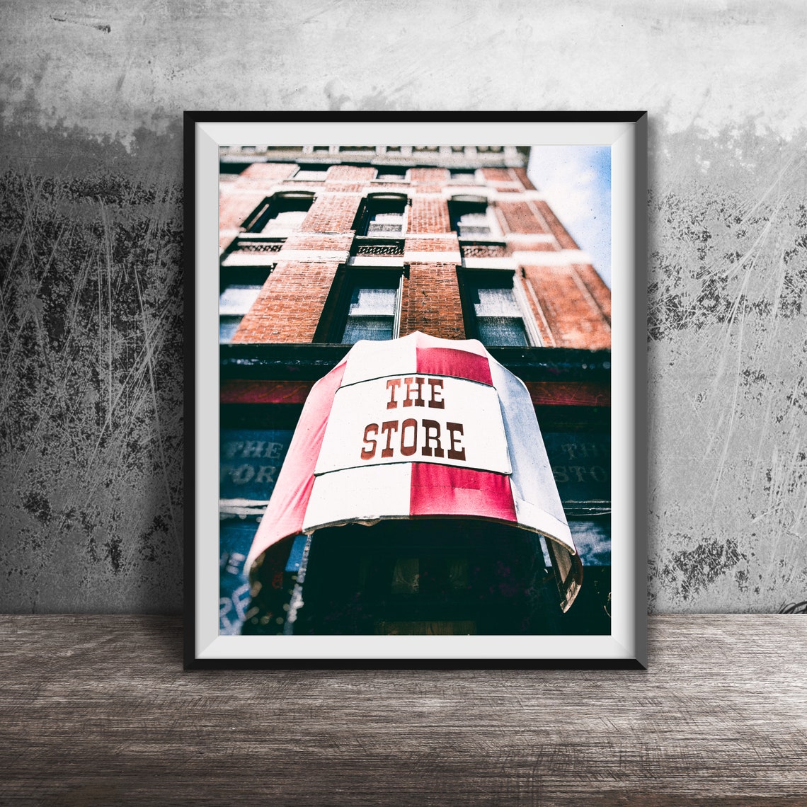 The Store Red and White Striped Awning Chicago Bar Photo Poster