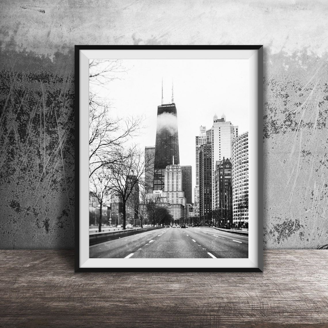 Chicago Lake Shore Drive Hancock Tower Skyline Photography Poster - Image 2
