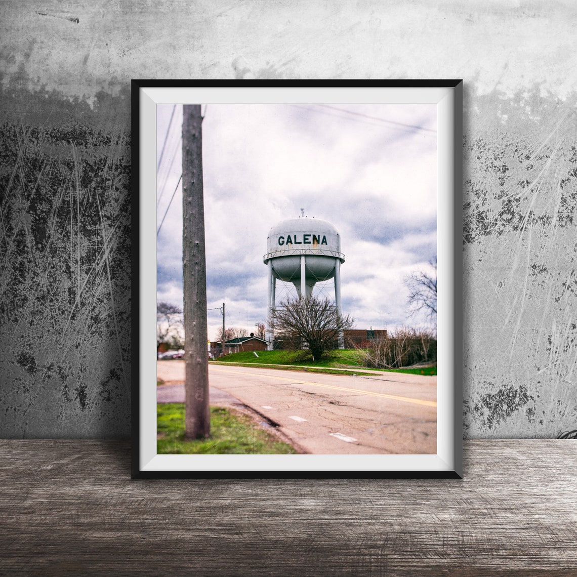 Galena Illinois Water Tower Roadside Americana Landmark Photo Poster