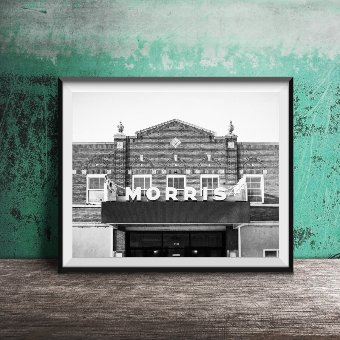 Morris Theatre Historic Brick Facade Marquee Sign Photo Poster - Image 2