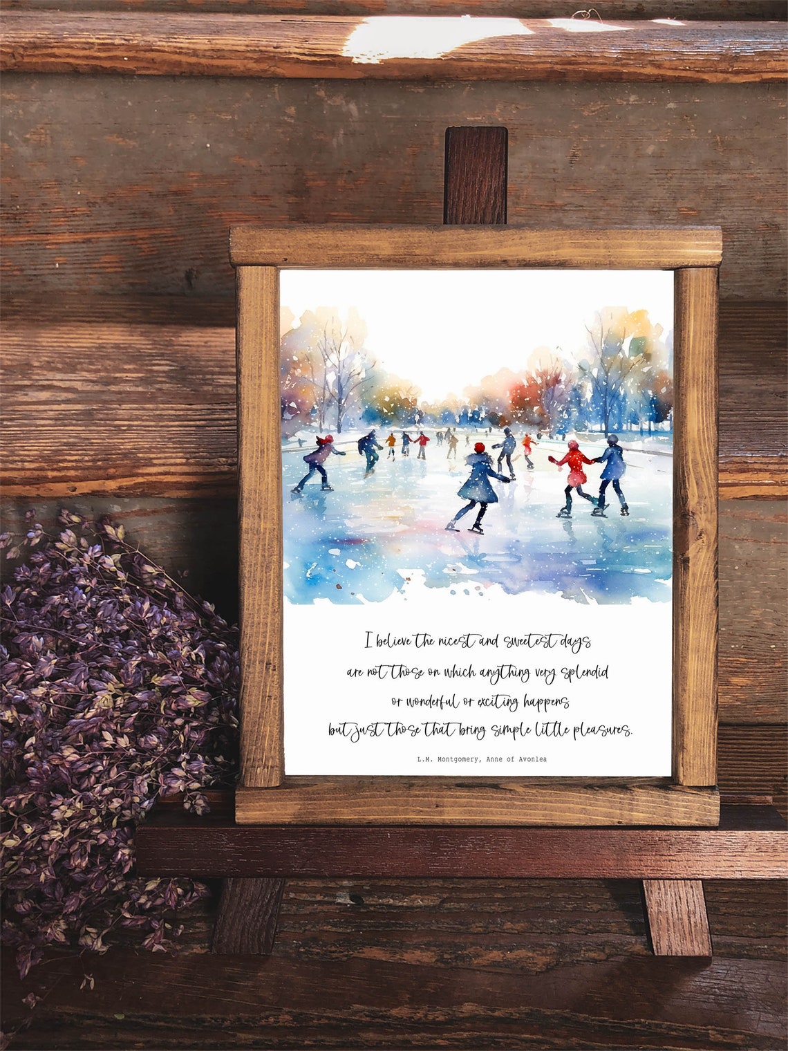 Anne Of Green Gables Quote Wall Art Book Quote Sign Winter Home Decor 5x7 8x10 11x14 16x20 Lm Montgomery Quote Ice Skating Decor