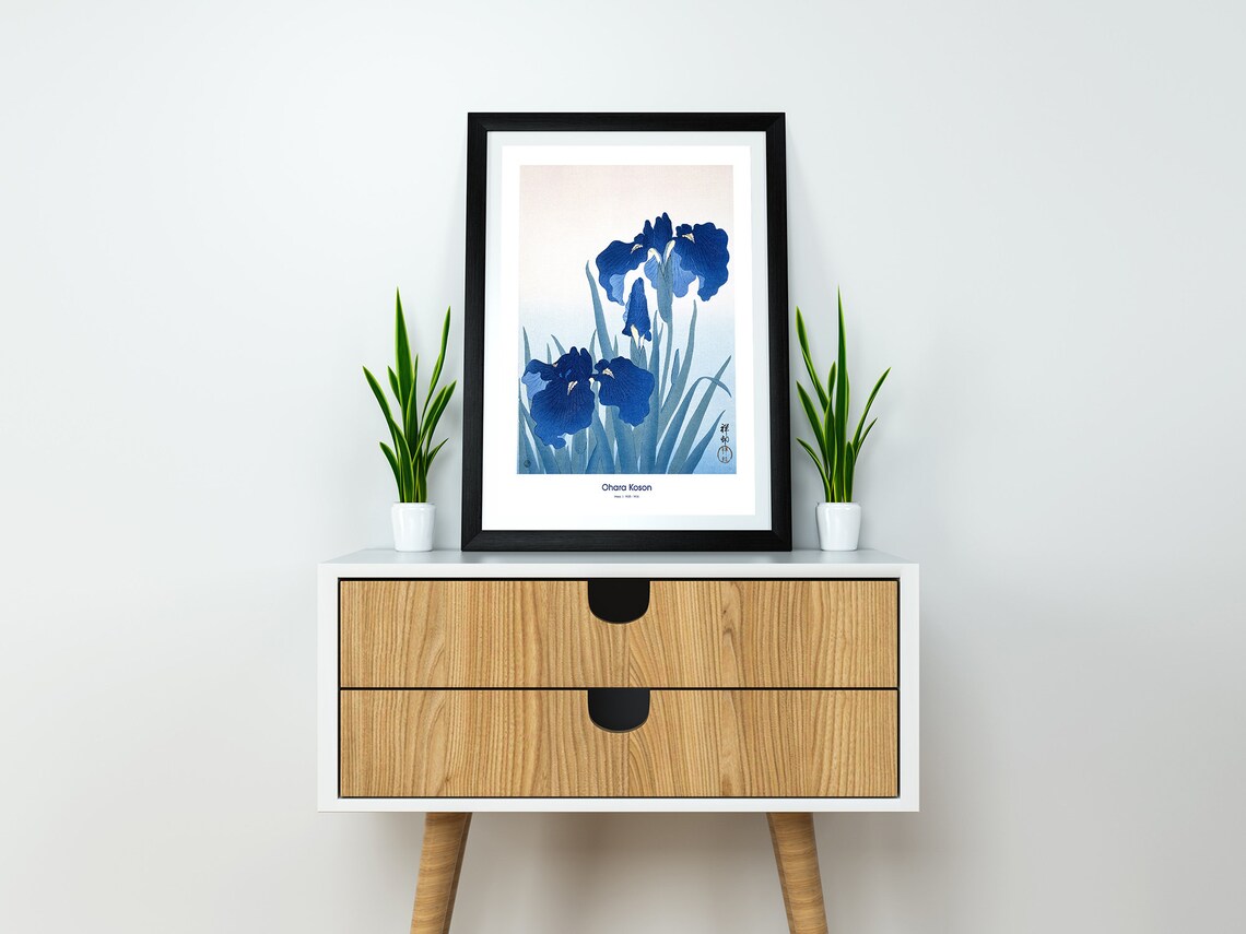 Ohara Koson Iris Flowers Japanese Art Poster - Image 2