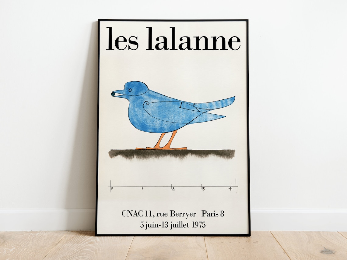 Les Lalanne Blue Bird Exhibition Poster, Vintage