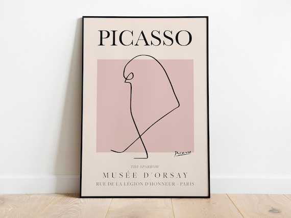 Picasso Sparrow Vintage Line Art Poster Print