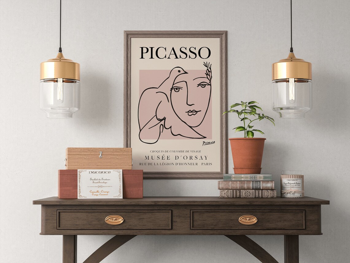 Picasso Exhibition Vintage Line Art Poster - Image 5