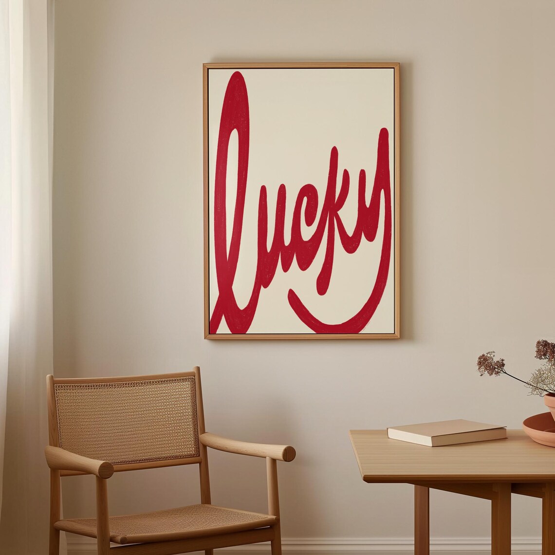 Lucky Print Trendy Home Decor Cute Positive Quote Physical