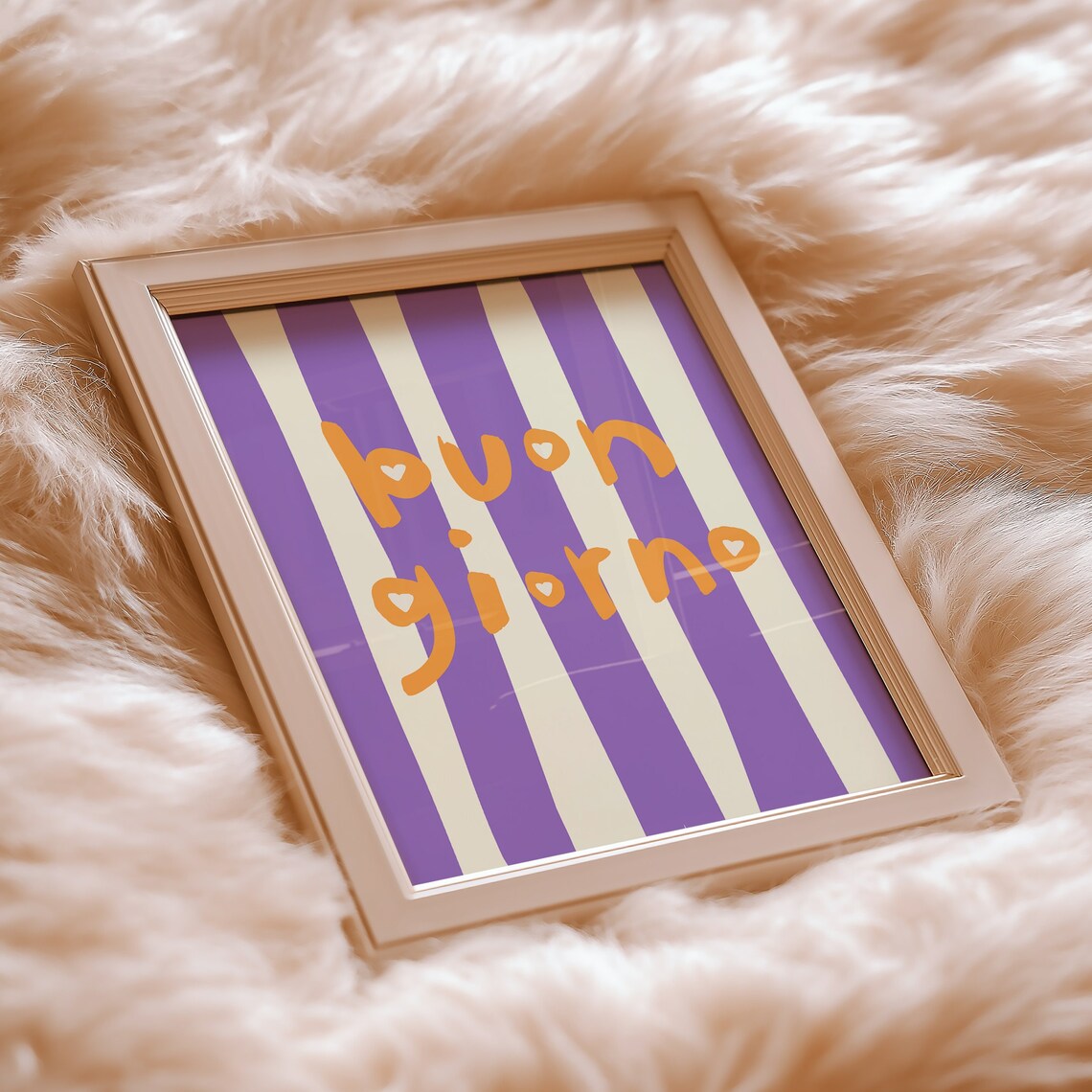 Buon Giorno Striped Italian Good Morning Colorful Typography Poster