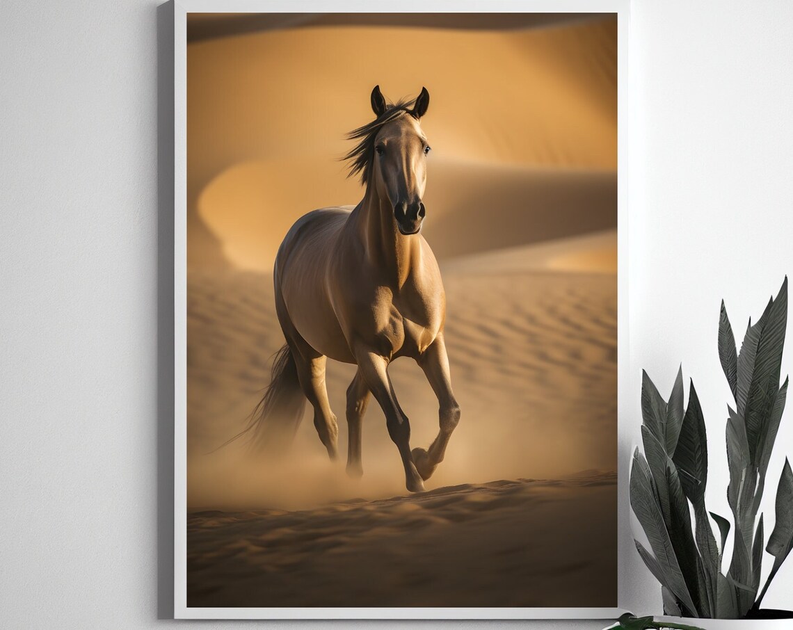 Horse Wall Art Horse Art Animal Wall Art Equestrian Wall Art Dcor Horse Art Print Golden Akhal Teke - Image 3