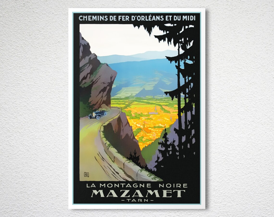 Mazamet La Montagne Noir Tarn Vintage Travel Poster - Image 2