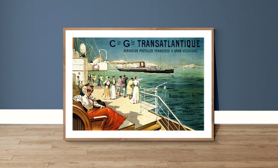 Cie Gle Transatlantique Guadeloupe Perou Vintage Travel Poster Poster Paper Or Print Gift Idea
