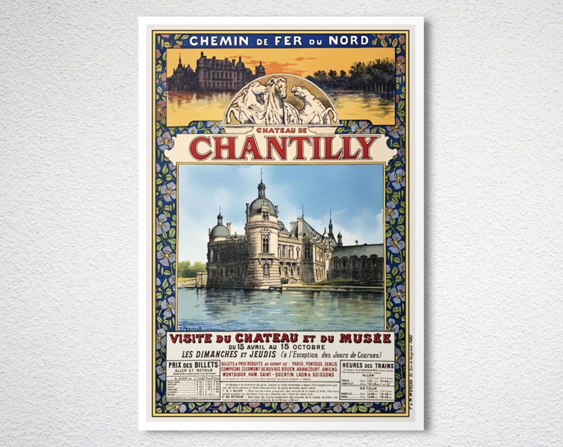 Chateau De Chantilly Museum Visit French Railway Travel Poster - Image 2