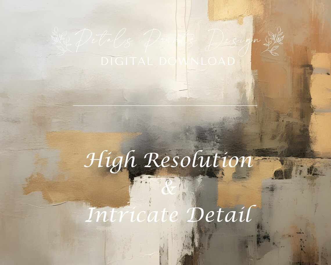 Soft Gray Gold Neutral Abstract Drips Textured Modern Art Poster - Image 3