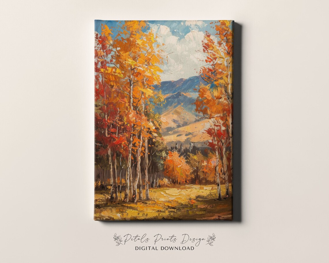 Rustic Autumn Landscape, Vintage Fall Countryside Art Print - Image 4