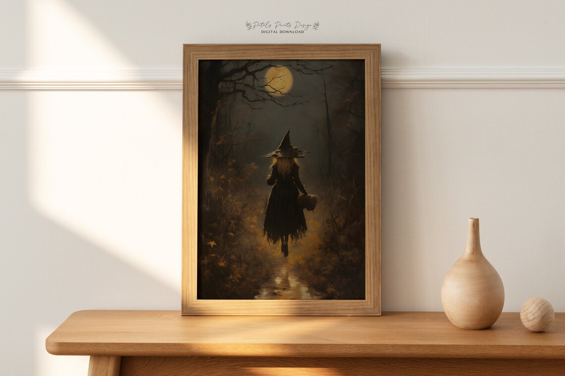 Witchy Halloween Rustic Vintage Art Print - Image 4