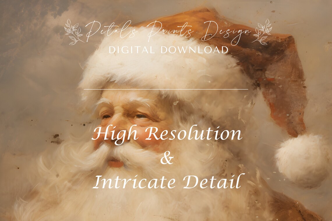 Santa Still Life Painting, Rustic Vintage Xmas Art - Image 4