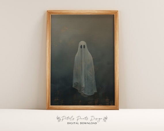 Halloween Ghost Rustic Vintage Style Art Print