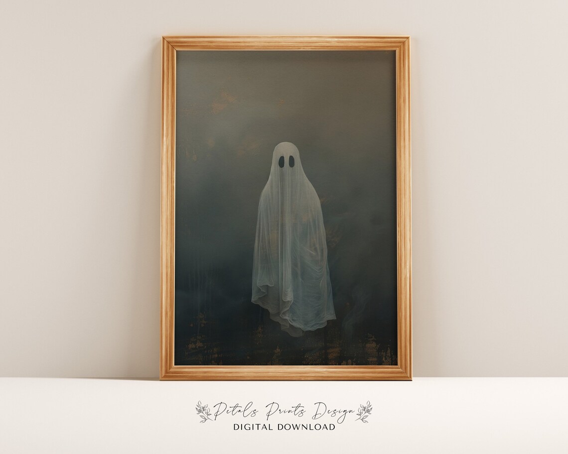 Halloween Ghost Rustic Vintage Style Art Print