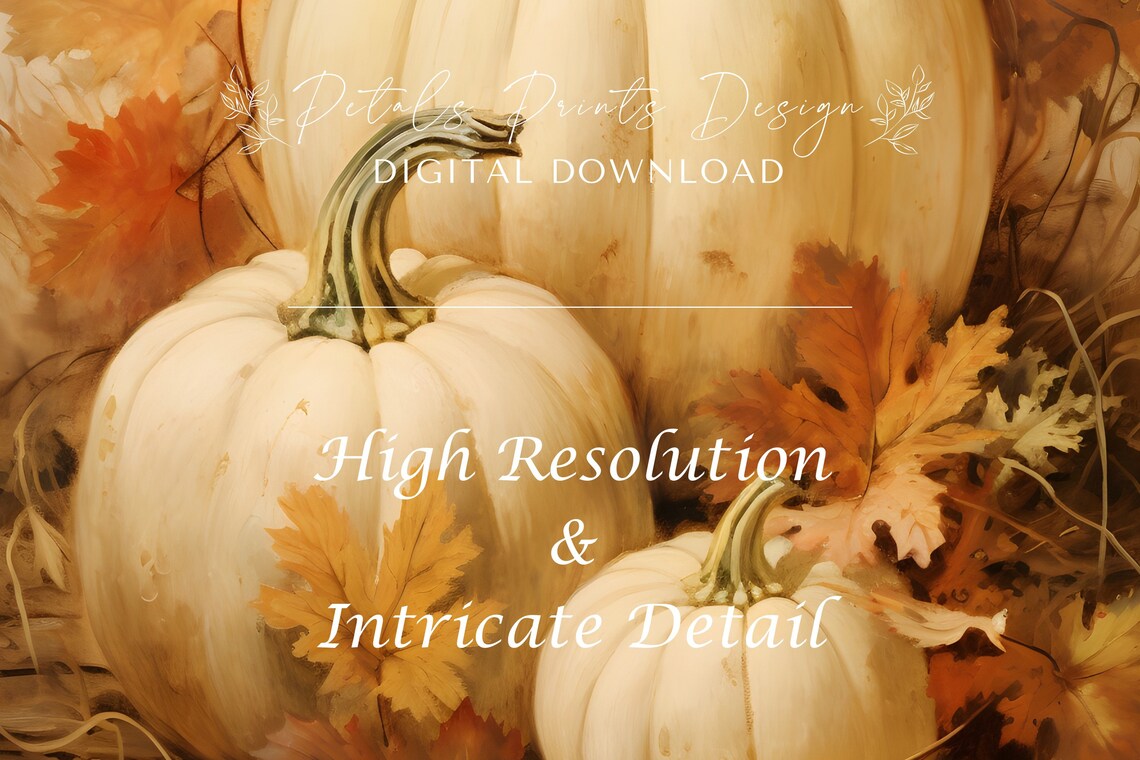 Pumpkin Still Life Vintage Autumn Wall Print - Image 3
