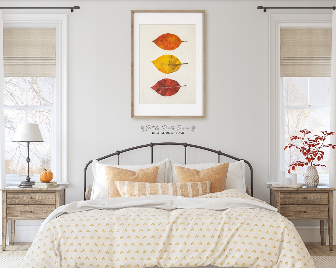 Vintage Autumn Leaf Still Life Art Print - Image 2