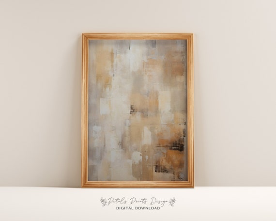 Modern Vintage Abstract Textured Wall Art Neutral Textured Art Prints Painting Artistic Art Print 2024