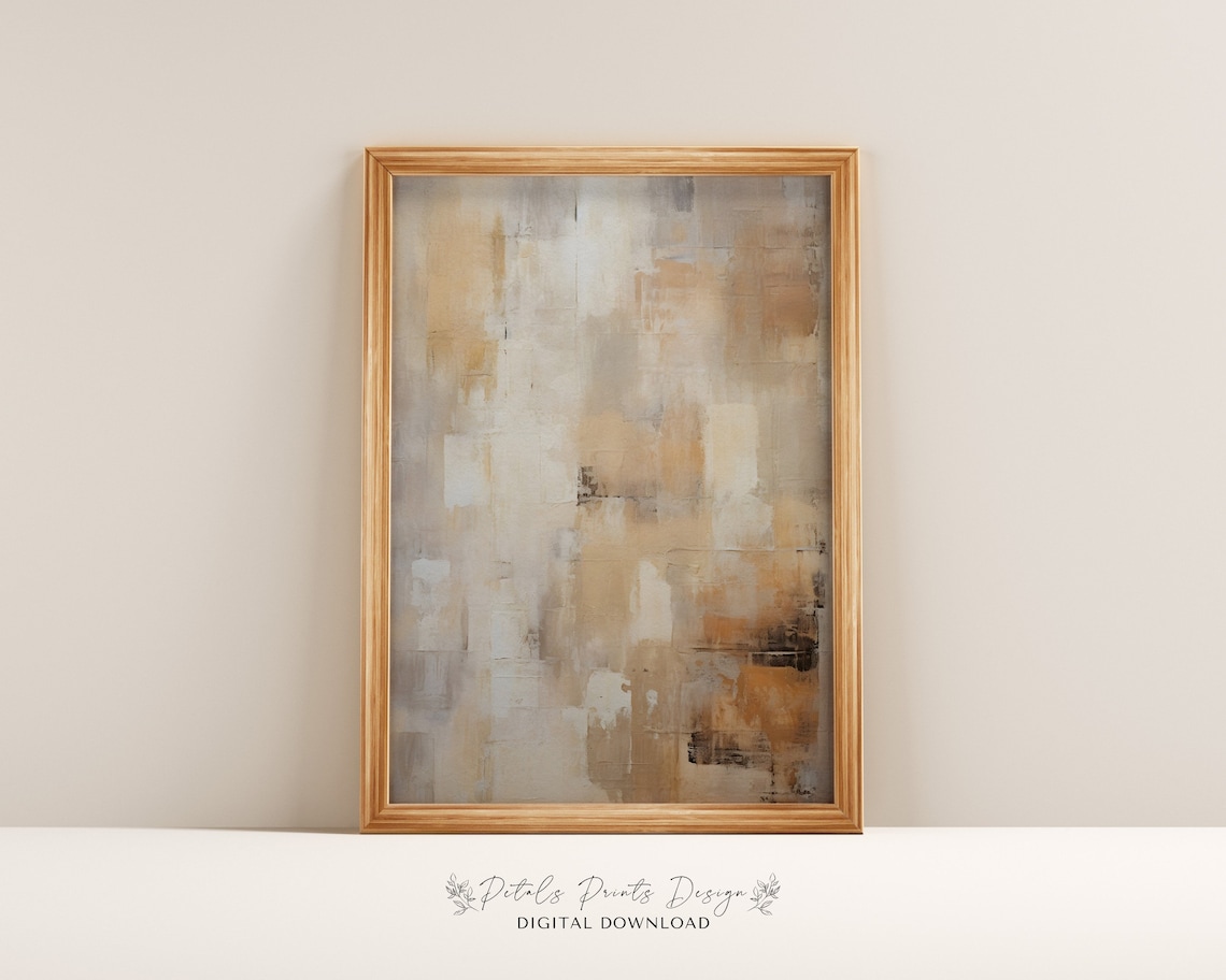 Gentle Beige Tan Soft Abstract Wash Warm Neutral Minimalist Poster