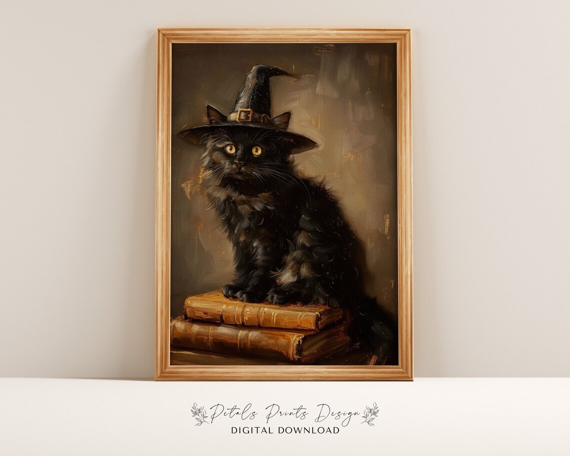 Witchy Decor Halloween Wall Art, Vintage Style Print