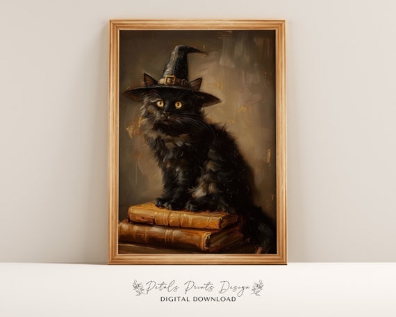 Witchy Decor Halloween Wall Art, Vintage Style Print
