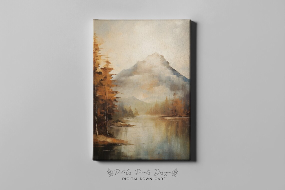Rustic Fall Landscape Vintage Autumn Countryside Art Print - Image 3