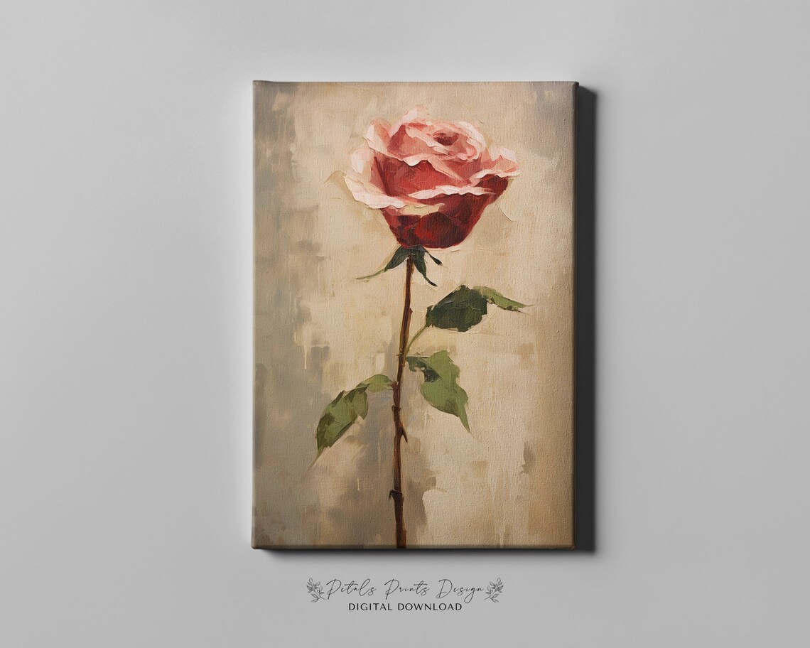 Valentines Day Red Pink Roses Watercolor Art Print - Image 4