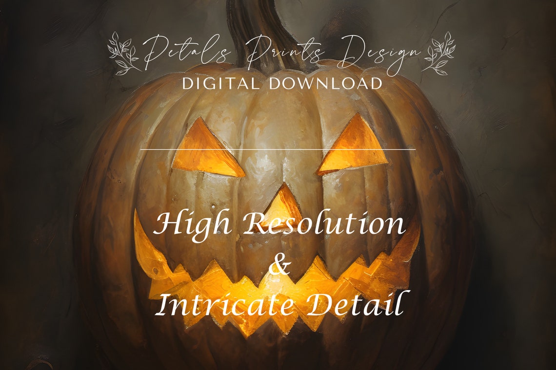 Glowing Jack O Lantern Carved Pumpkin Spooky Halloween Poster - Image 4