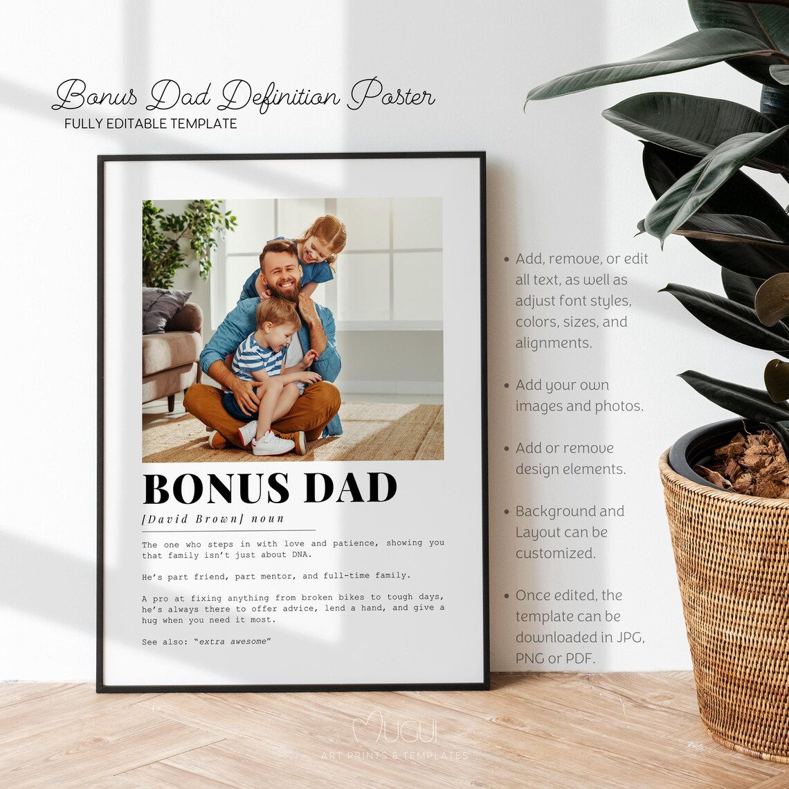 Bonus Dad Definition Poster, Father's Day Gift - Image 5