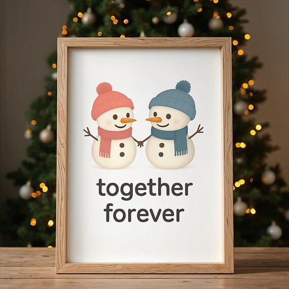 Cute Snowman Couples Christmas Gift