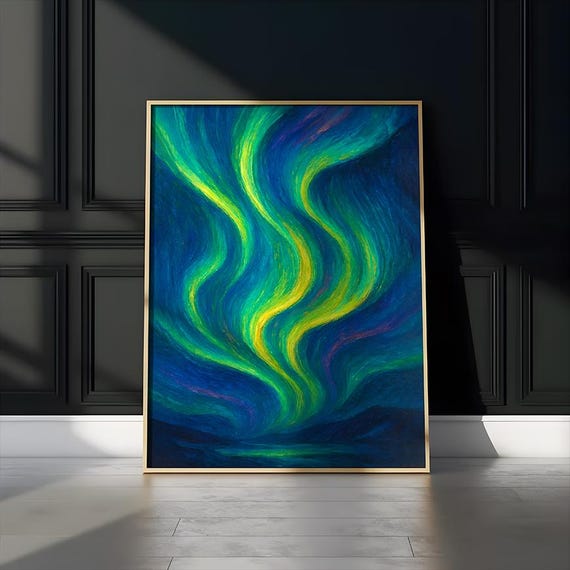 Abstract Northern Lights Print Aurora Wall Art
