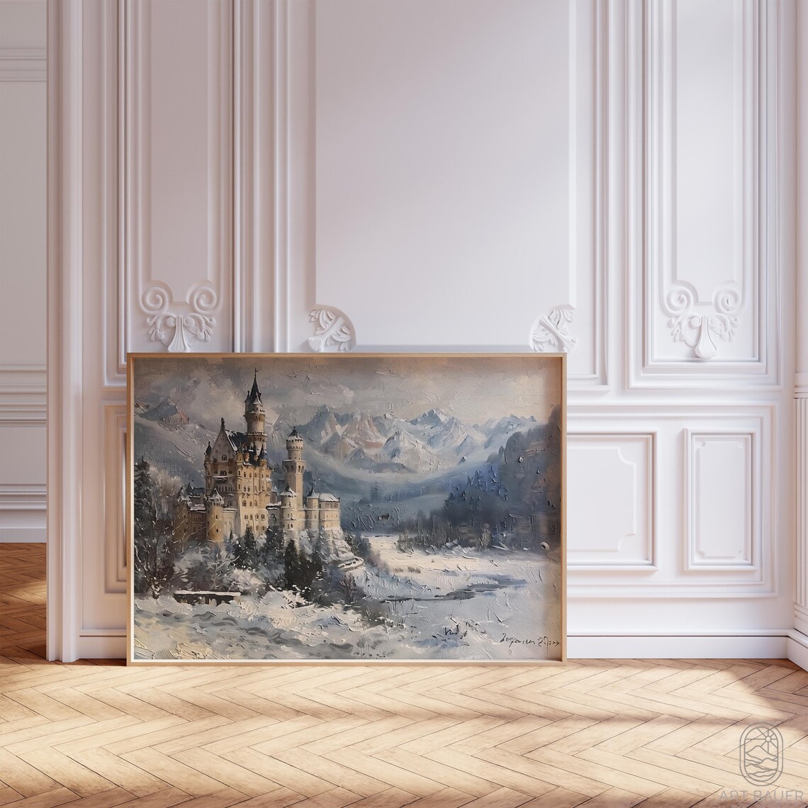 Fairytale Castle In Winter, Winter Scene Art Print - Image 3