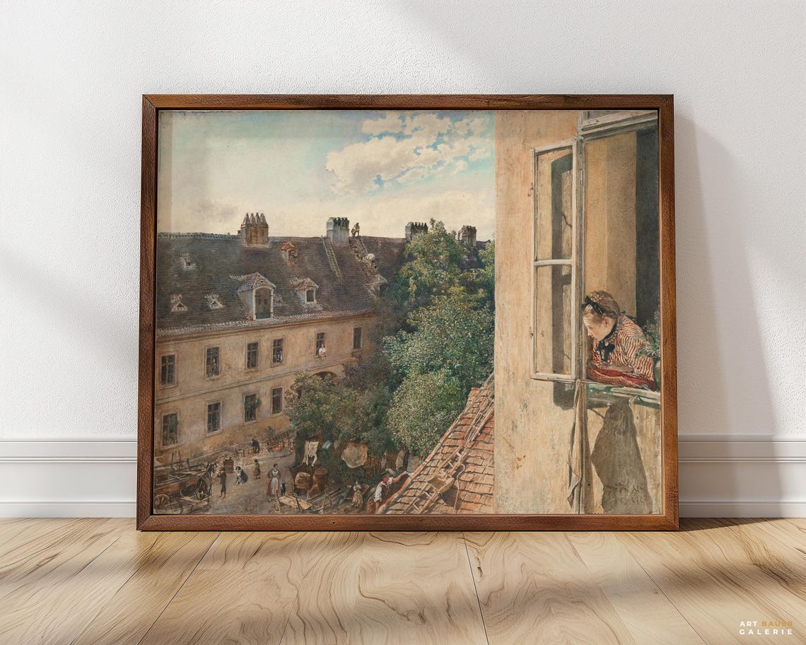 Rudolf Von Alt View Of Alservorstadt 1872 Vienna Courtyard Art Poster - Image 4