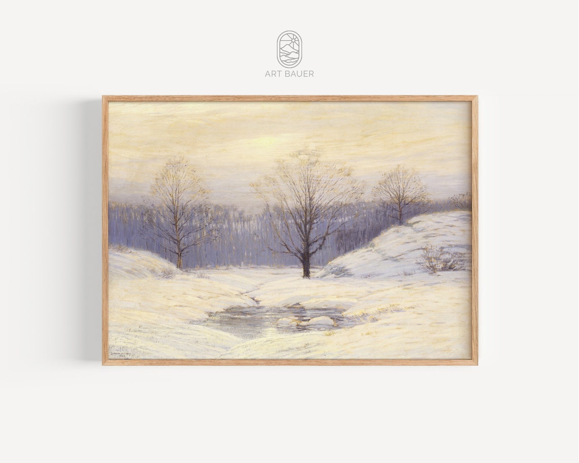 Leonard Ochtman Morning Haze Winter Snow Landscape Painting Art Print