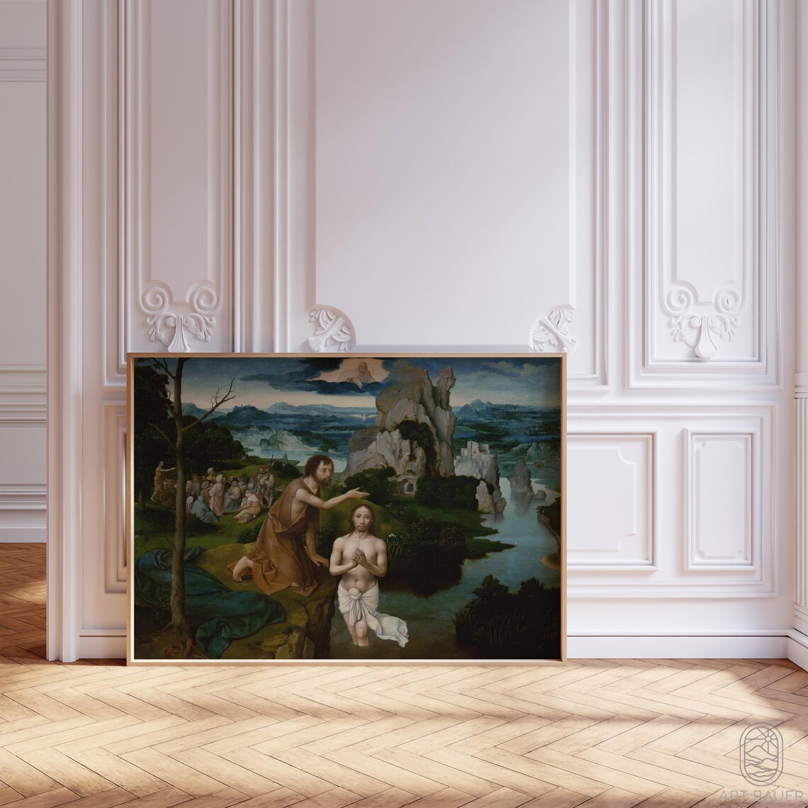 Joachim Patinir 1515 Baptism of Christ River Landscape Religious Art Print - Image 4