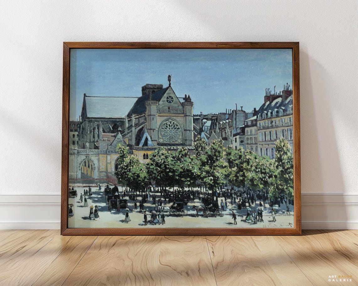 Claude Monet Saint Germain Lauxerrois 1867 Paris Church Square Poster