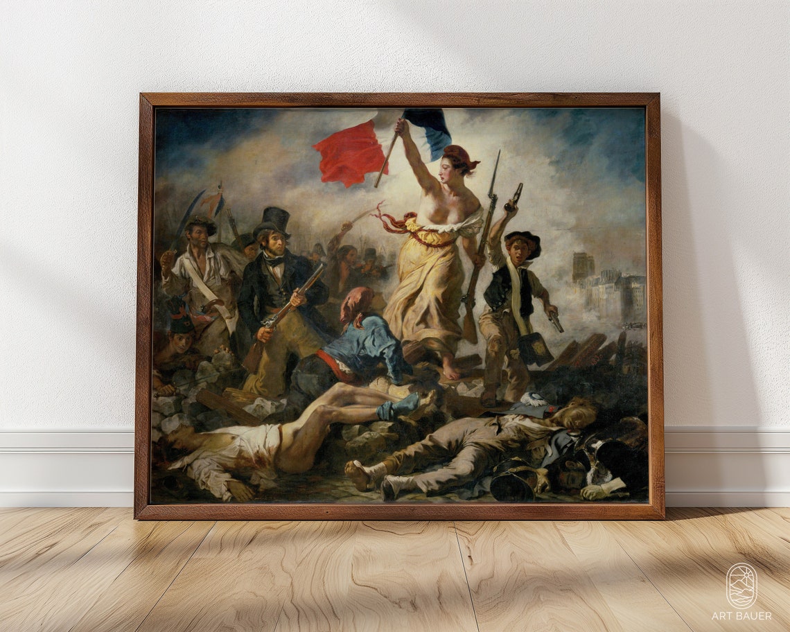 Eugene Delacroix Liberty Leading People 1830 Revolution Classic Poster